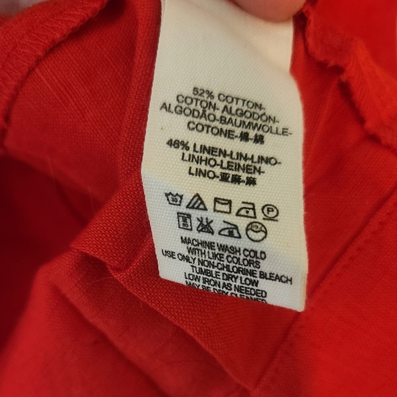 Free People Red Linen Dress L - Picture 4 of 4